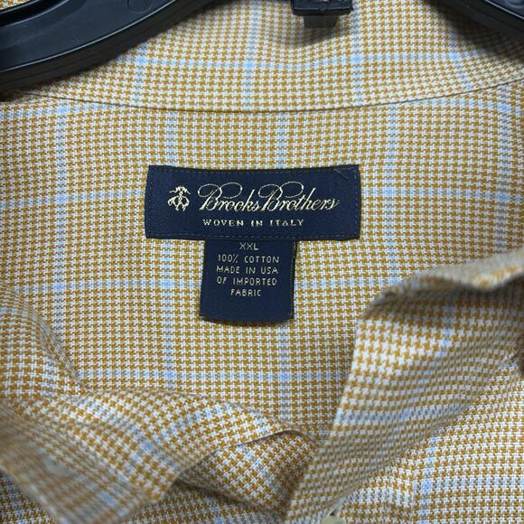 Brooks Brothers Shirt Mens 2XL XXL Orange Plaid Button Down Made In USA (photo) - Picture 7 of 8
